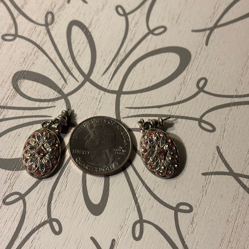 1928 Silver Scrollwork Earrings - Picture 2 of 4